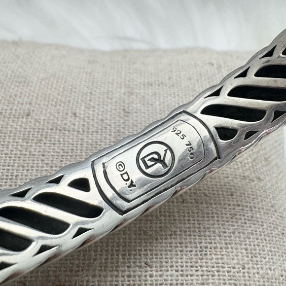 David Yurman Waverly Bracelet w/ Diamonds and Gold 925/18K - Picture 7 of 8